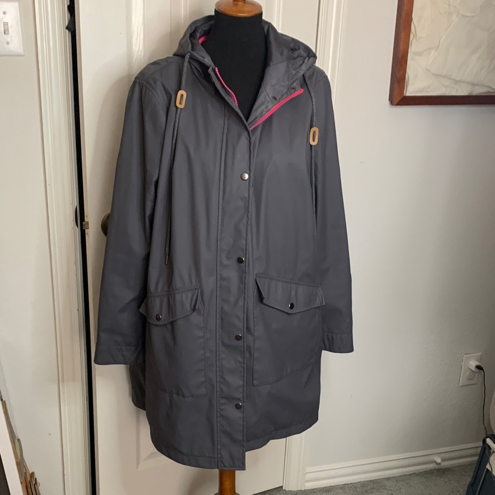Evy's Tree Charcoal Utility Jacket with Pink Accents